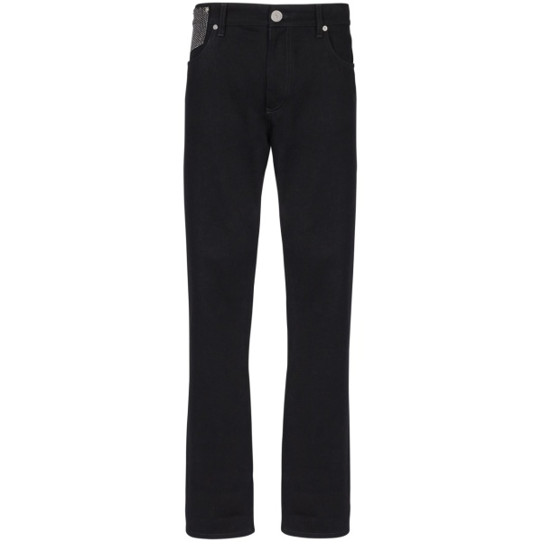 crystal-embellished straight-leg jeans