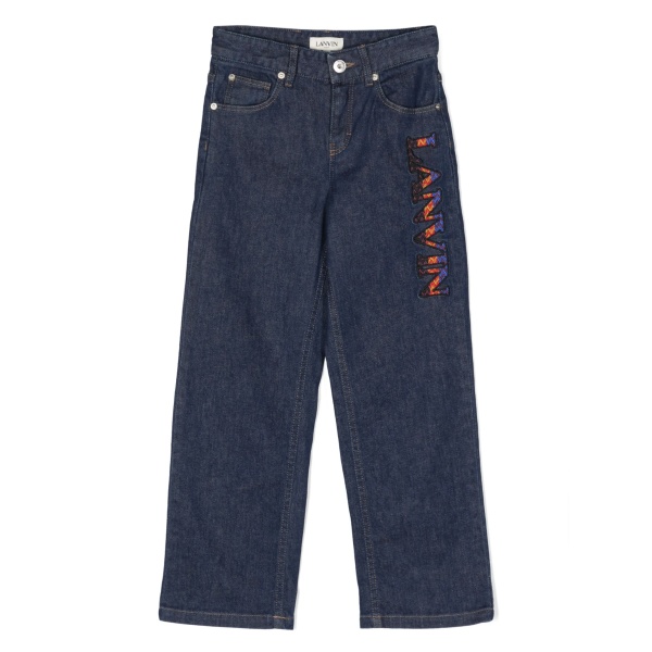Curb logo-embroiderd straight-leg jeans