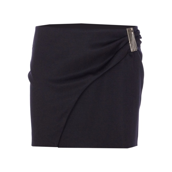 draped plaque-embellished skirt