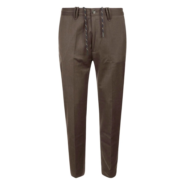 drawstring-waist flap-pocket trousers