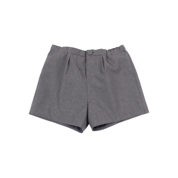 elastic-waist wool shorts