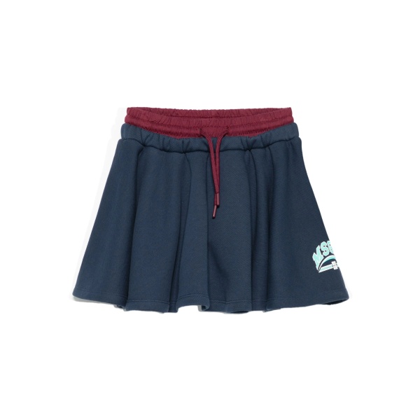 elastic-waistband logo-print skirt