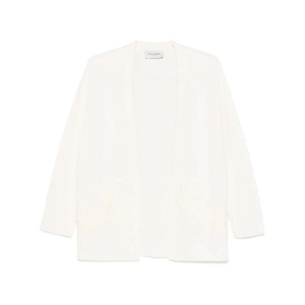 embroidered-motif cradigan