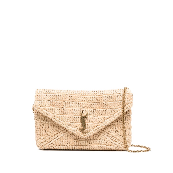 envelope flap woven shoulder bag