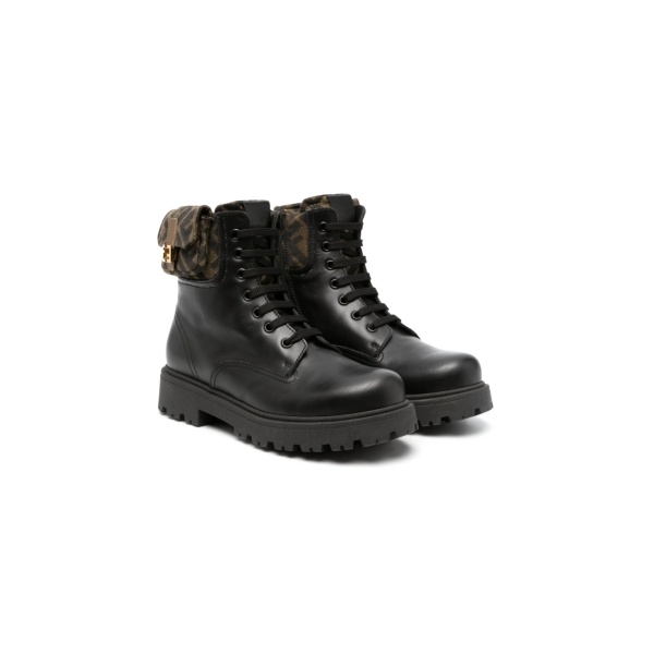 FF-print leather boots