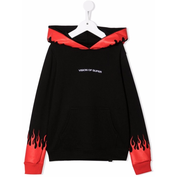 flame print hoodie
