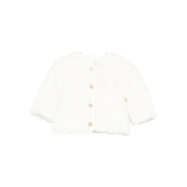 fleece textured button jacket