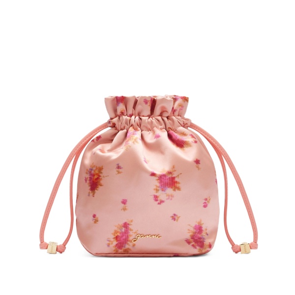 floral drawstring bucket bag