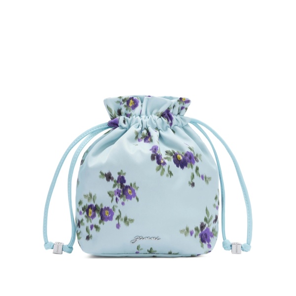 floral drawstring bucket bag