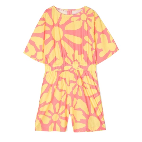 floral-print cotton playsuit