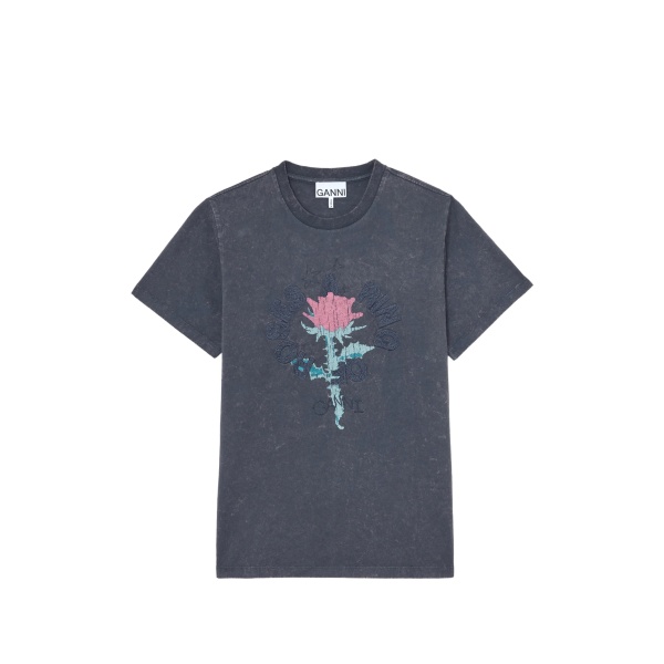 floral-print crew-neck T-shirt