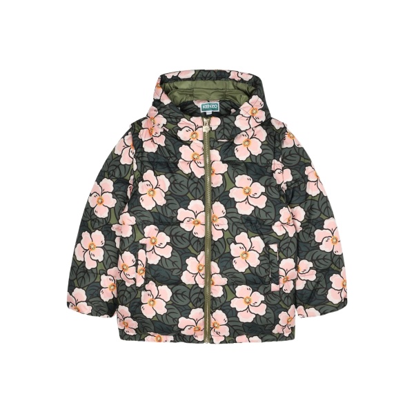 floral-print puffer jacket