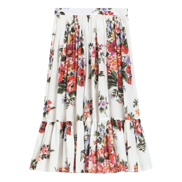 floral-print ruffled skirt