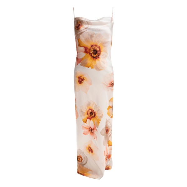 floral-print slip dress