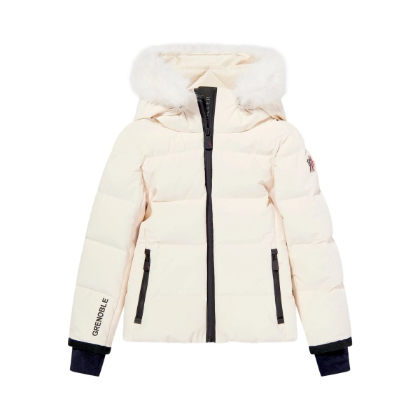 fur-trimmed quilted jacket
