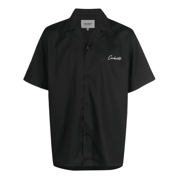 gabardine logo-embroidered shirt
