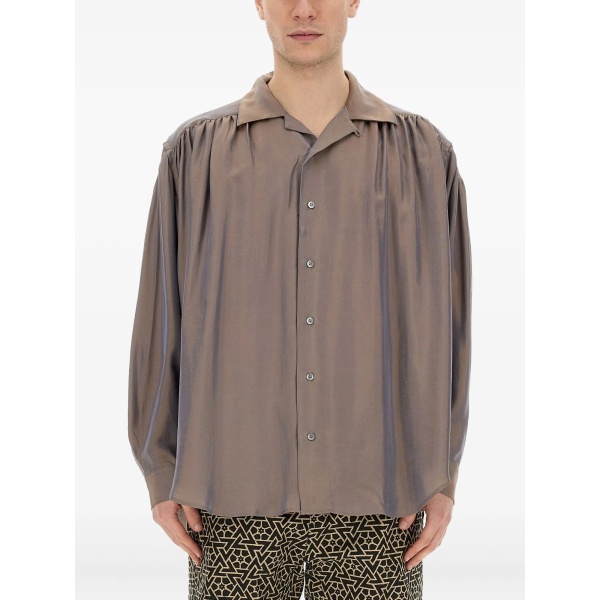 gathered buttoned shirt