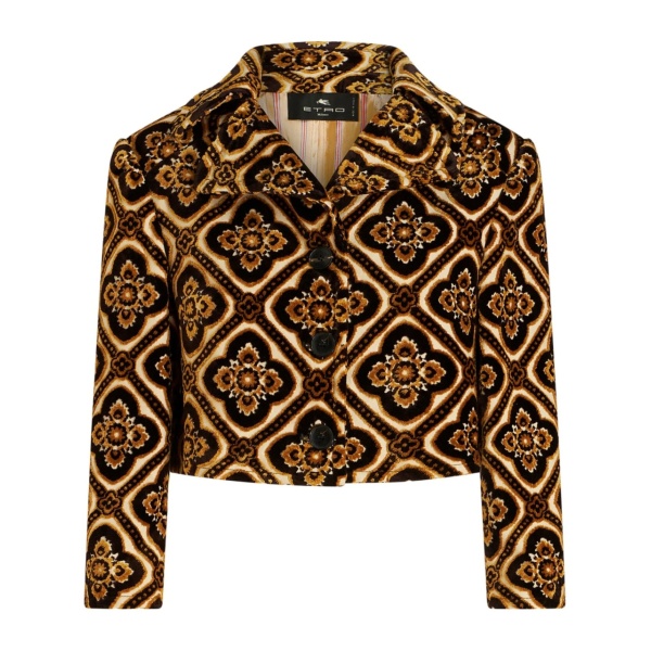 geometric-print cropped jacket
