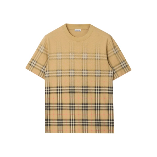 gradient check cotton T-shirt