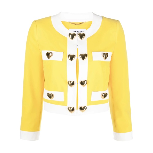 heart-appliqué cropped jacket