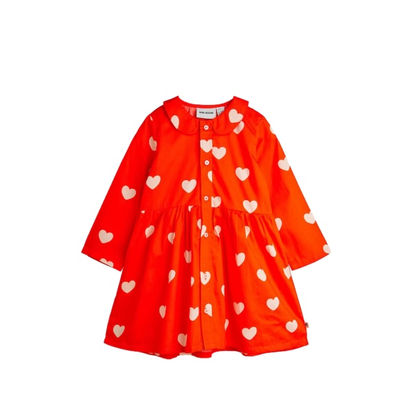heart-print collared dress