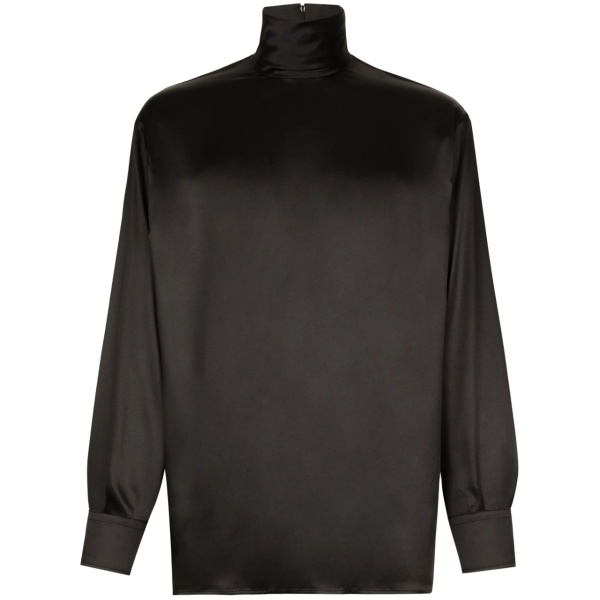 high-neck shirt