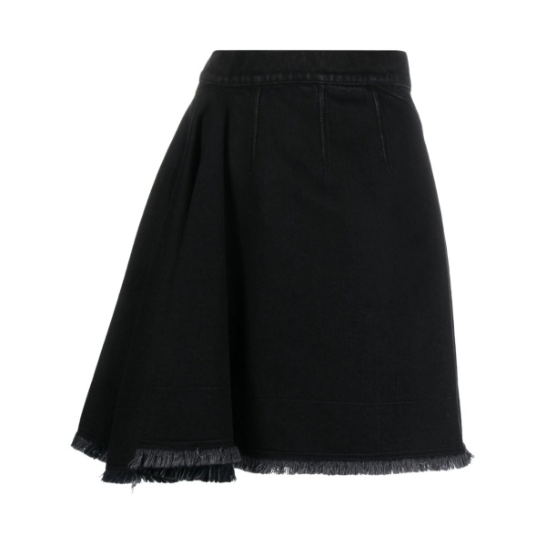 high-waisted A-line skirt