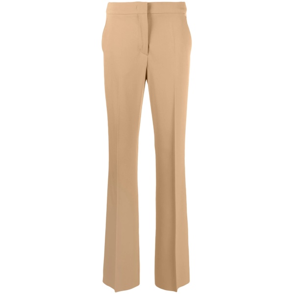 high-waisted pressed-crease trousers
