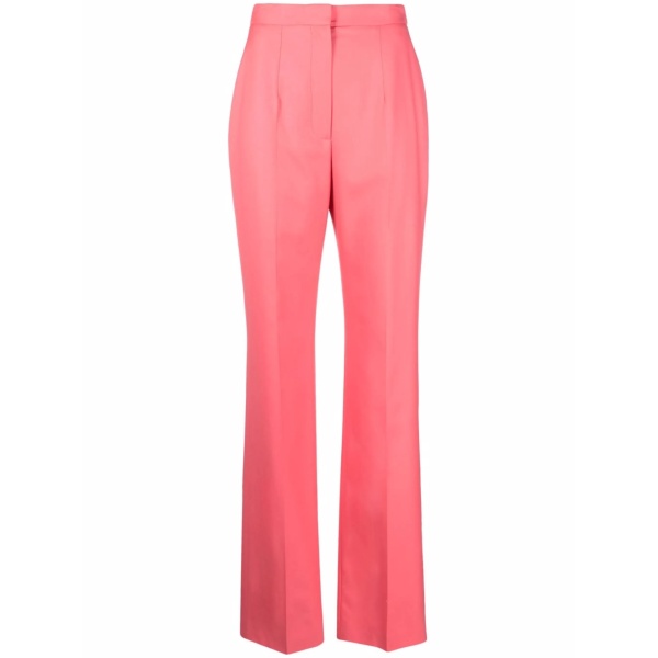 high-waisted tailored wool trousers