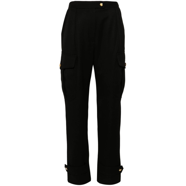 high-waisted wool trousers