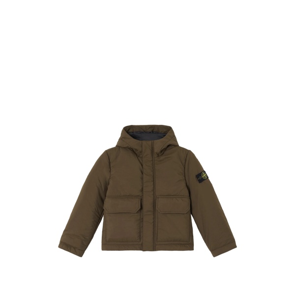 hooded flap-pocket jacket