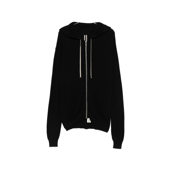 hooded zip-up cardigan