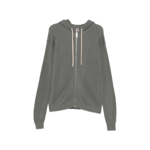hooded zip-up cardigan