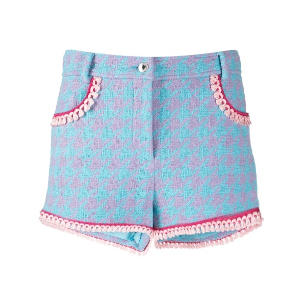 houndstooth-print short shorts