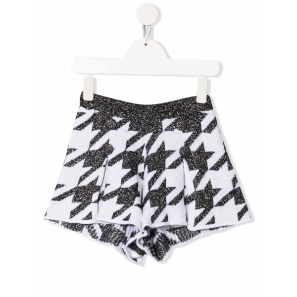 houndstooth-print wool shorts