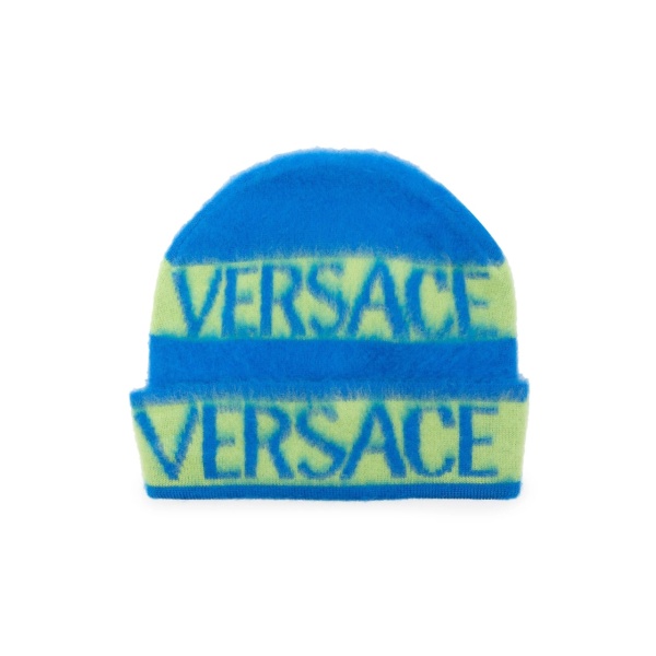 intarsia knit-logo virgin wool beanie