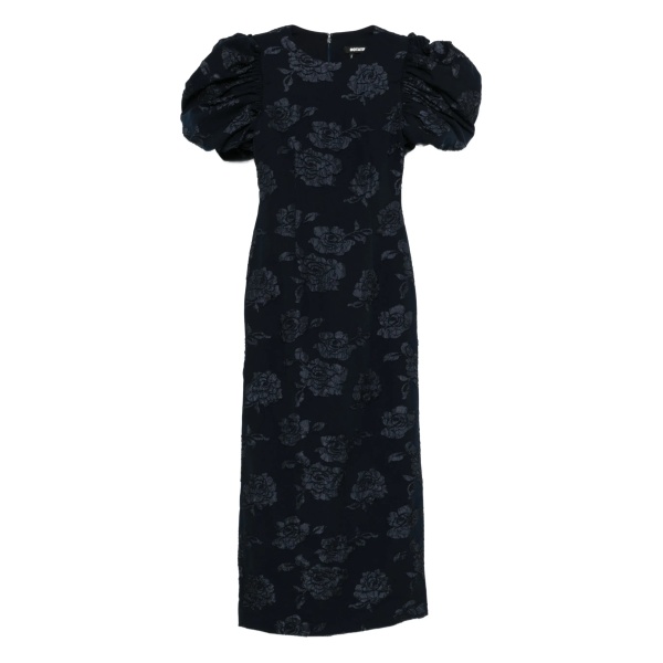 jacquard puff maxi dress