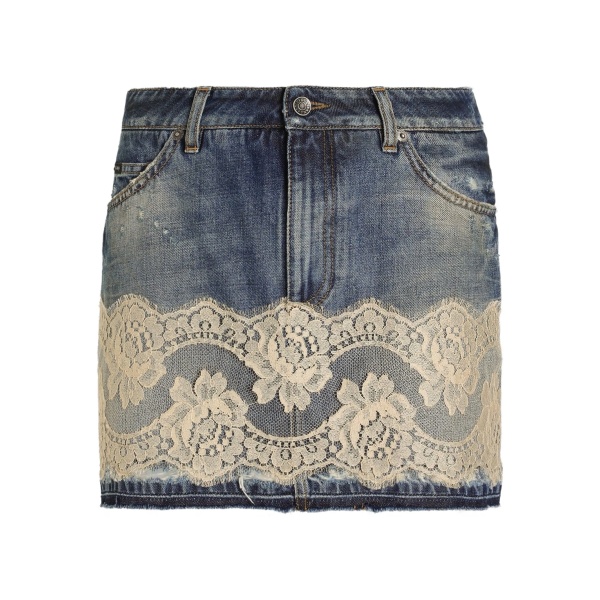 lace panel mini skirt