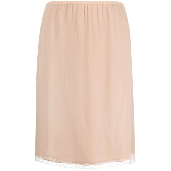lace-trim midi skirt