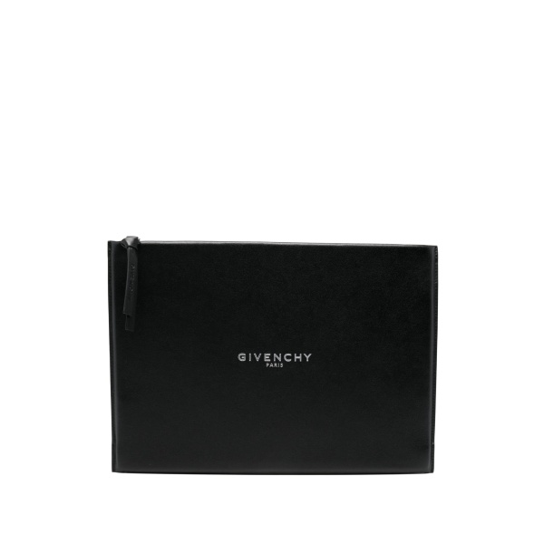 large Antigona Stamped logo leather clutch bag