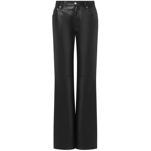 leather flared trousers