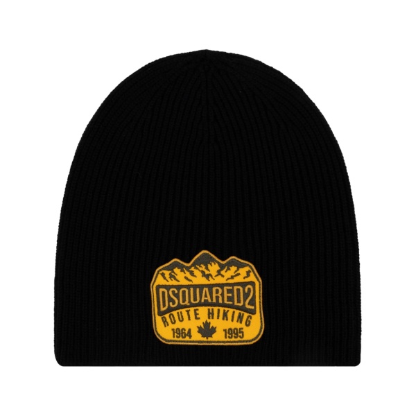 logo-appliqué wool beanie