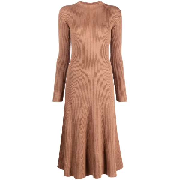 logo-appliqué wool-blend dress