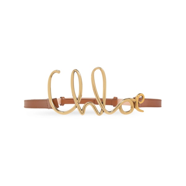 logo buckle leather belt