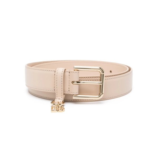 logo-charm leather belt