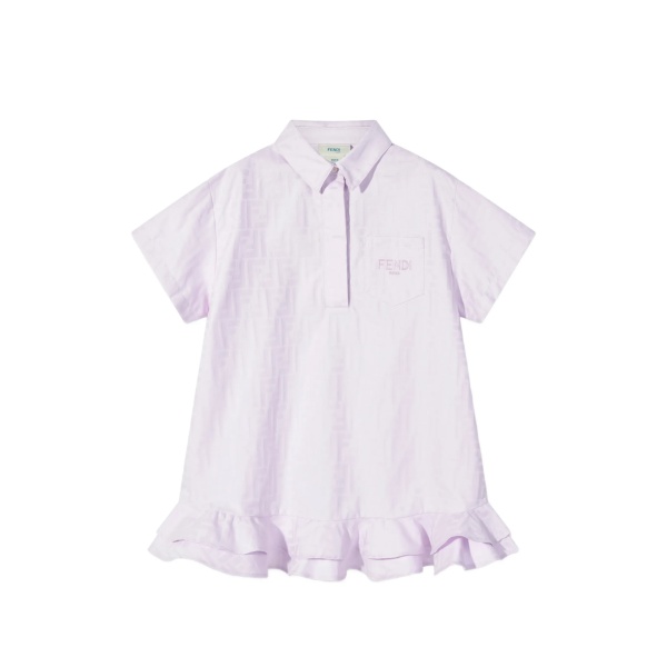 logo-detail ruffled pocket dress