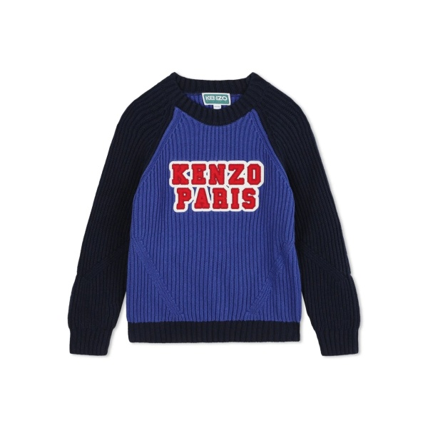 logo-embroidered colour-block jumper