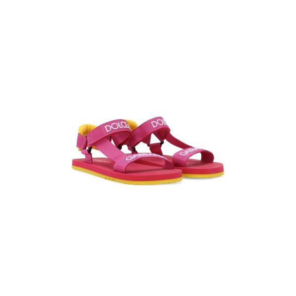 logo-embroidered touch-strap sandals