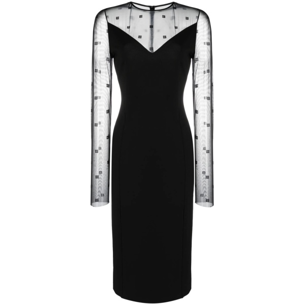 logo-jacquard midi dress