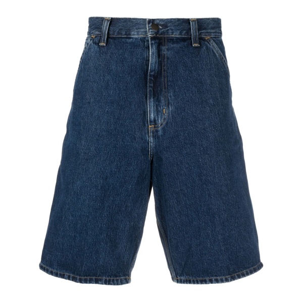 logo-patch denim cargo shorts